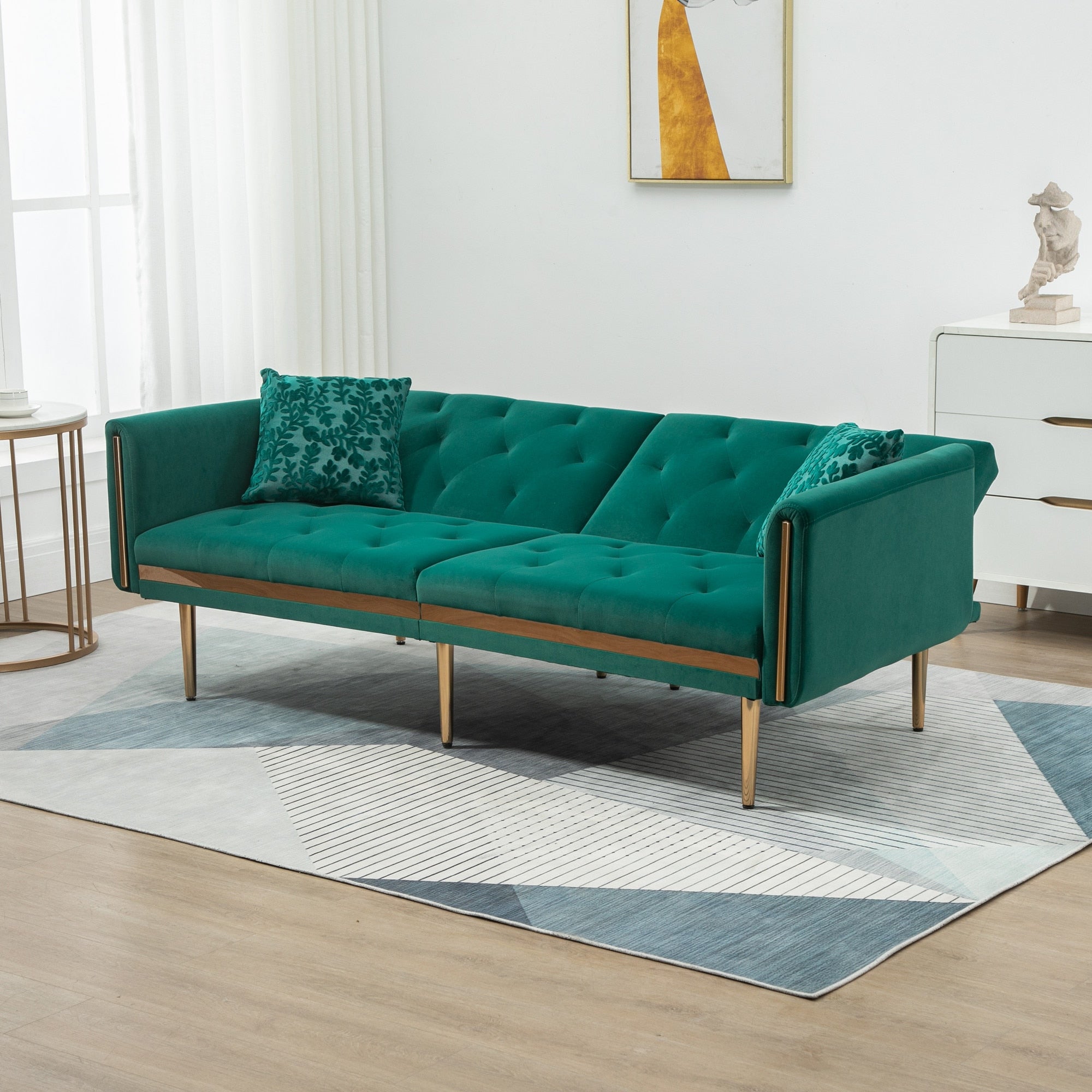 Accent Sofa Mid Modern Velvet Fabric Couch